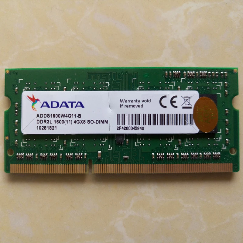 Марка ADATA оперативной памяти ноутбука 8 ГБ 4 2 DDR3L 1600 мГц 1 35 В 204 Pin SO DIMM Совместимость