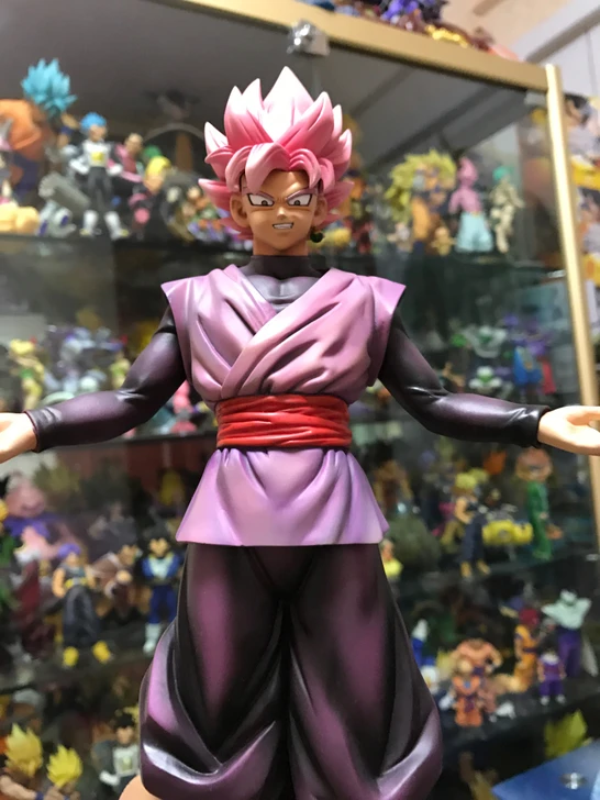 Модель вентиляторов продано Dragon Ball Z 38 см Супер saiyan Роза Гоку черная статуя gk содержит светодиодный светильник фигурка игрушка для коллекции