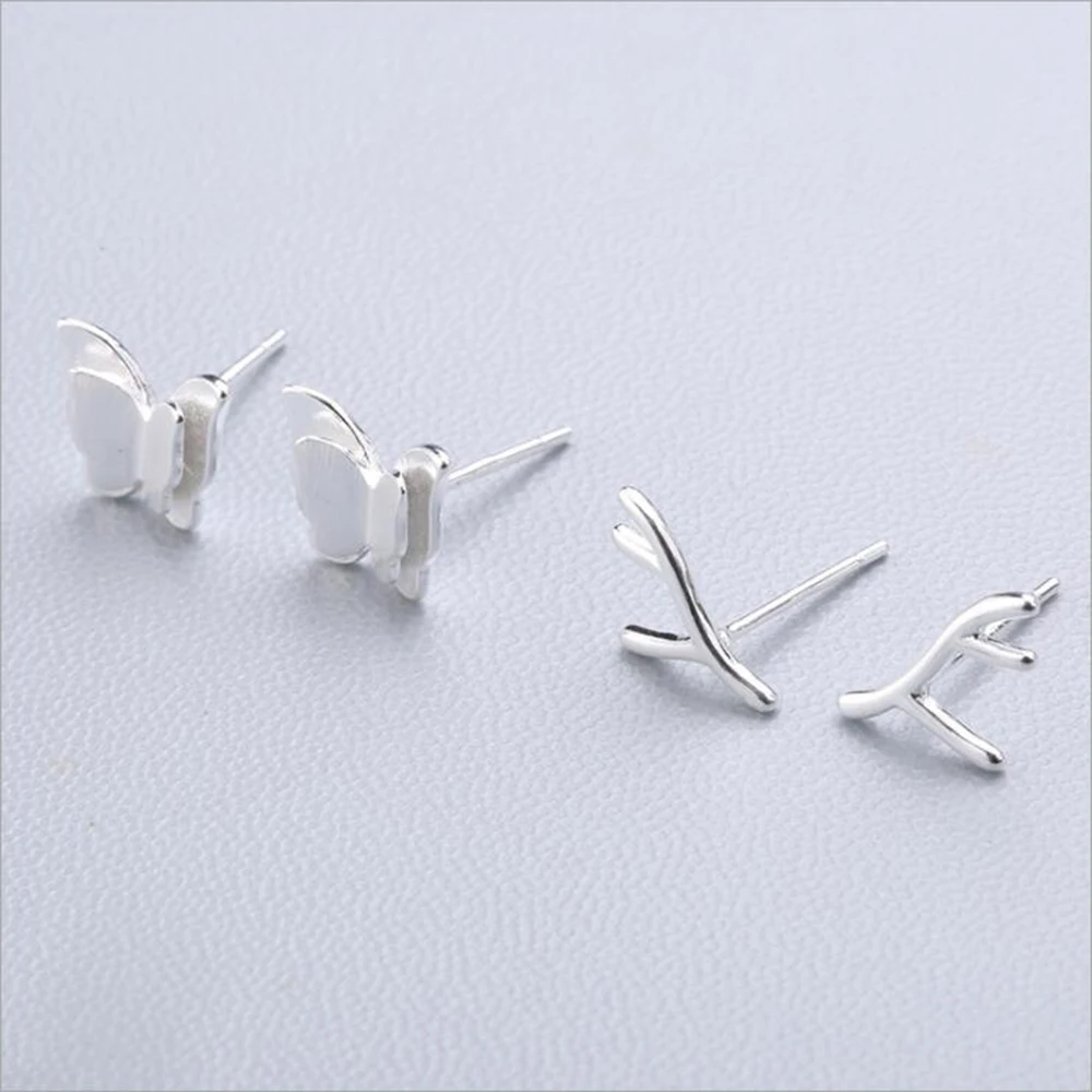 XIYANIKE Silver Color  Ear Needle Simple Fashion Geometry Stud Earring Personality Refinement Earring For Women Gifts 1-18