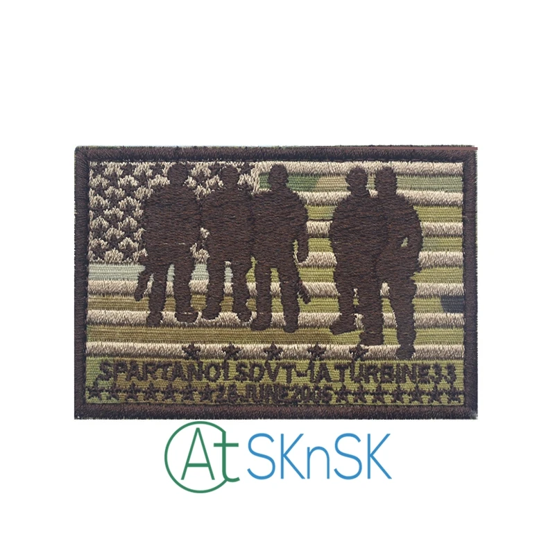 Оптовая продажа военная вышитая тактическая нашивка с флагом США Байкерская