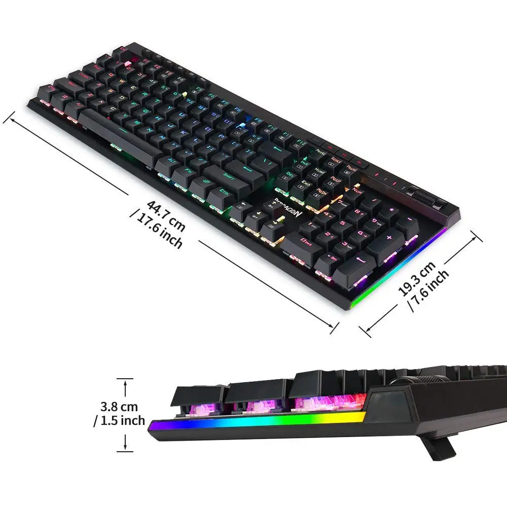 Игровая клавиатура Redragon K580 RGB светодиодный механическая с подсветкой 104 клавиш