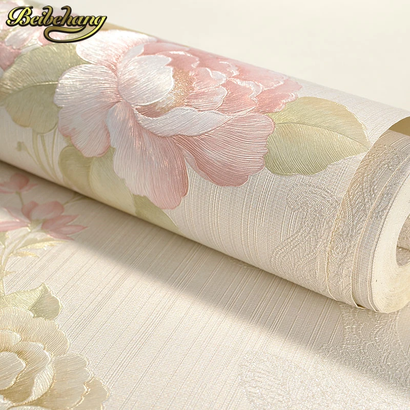 beibehang Retro Modern Reclaimed wall paper roll Effect Red flowers Wallpaper in cafe bar entrance hallway living room tapete |