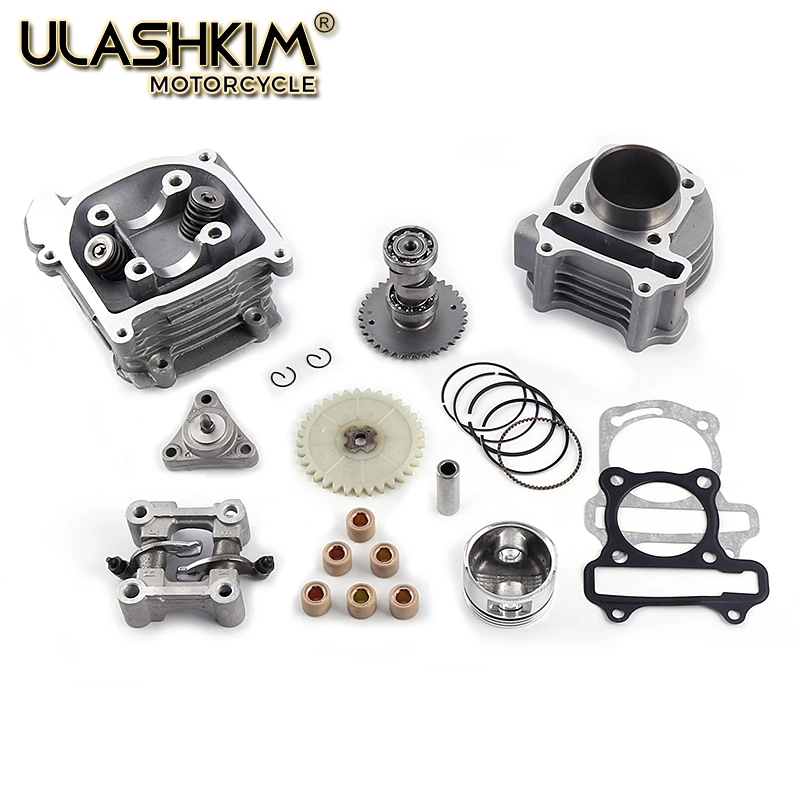 

GY6 50cc 80cc upgrade 100cc QMB139 4 STROKE CYLINDER KIT Head Racing Exh Camshaft Rollers Oil Gear Rings Arms Assemly