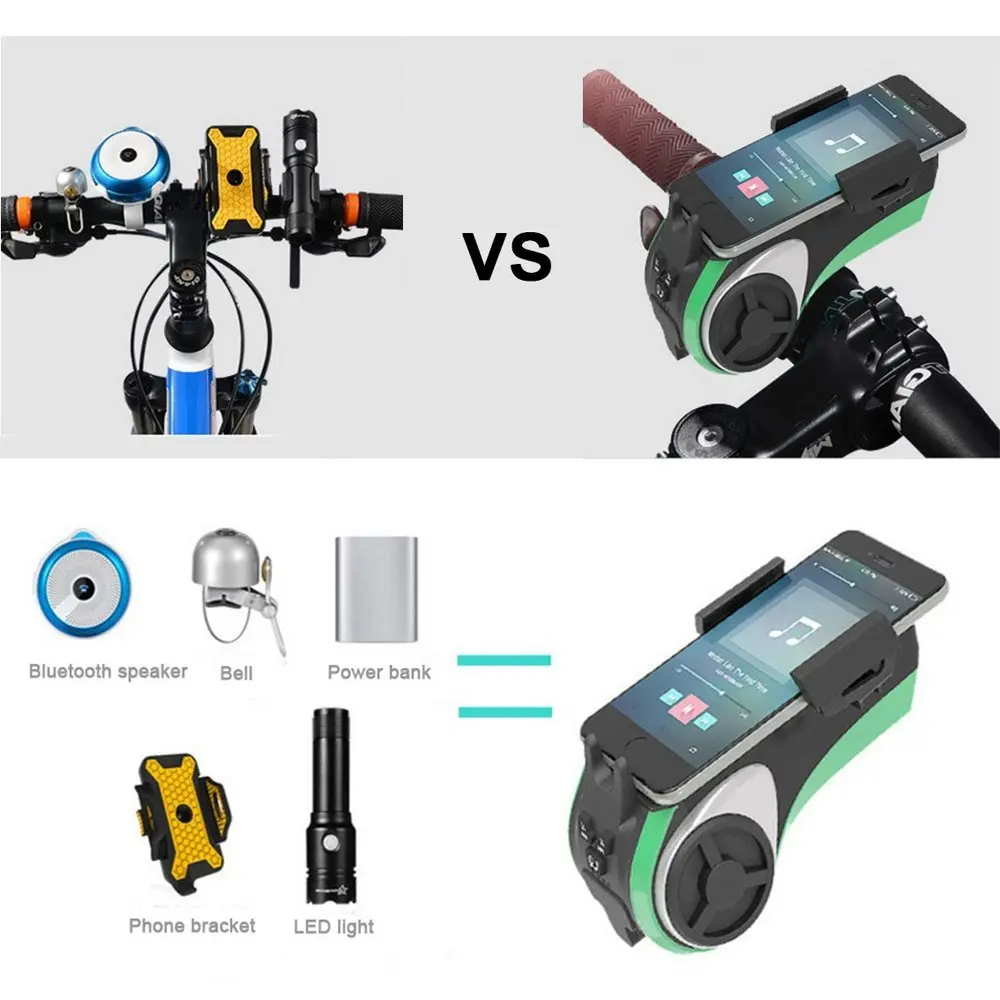 6 в 1 велосипедный Bluetooth аудиодинамик светильник телефонный кронштейн + вызов