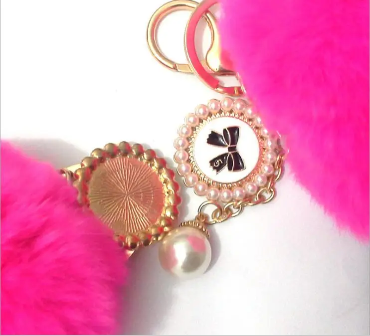 11 цветов имитация жемчуга брелки милый брелок с кроличьим мехом помпоны Женская