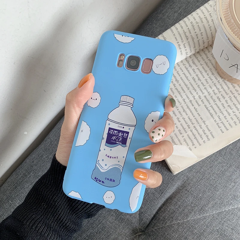YHBBCASES для Samsung Galaxy S8 S9 S10 Plus бутылка воды с мультяшным чехлом телефона Note 8 9 синие
