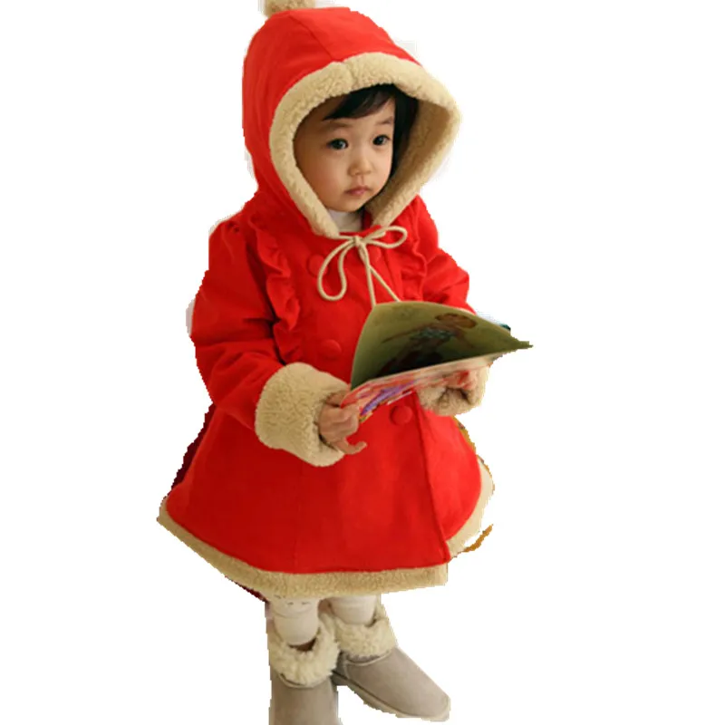 Теплое рождественское пальто для маленьких девочек теплая зимняя куртка детей