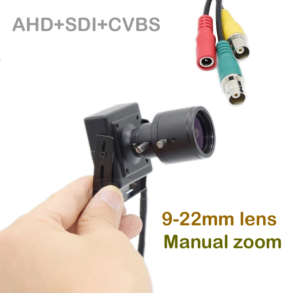 HQCAM 50fps 60fps AHD + SDI CVBS 1080P стандартная коробка для фотоаппарата 9 22 мм ручной зум Мини