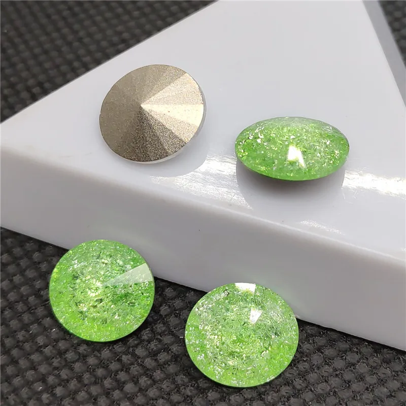 peridot ice Кристалл ледяной цвет стекло кристалл аксессуары для одежды кристалл круг, Круглый, rivoli Pointback Стразы платье decoratio - Цвет: peridot ice