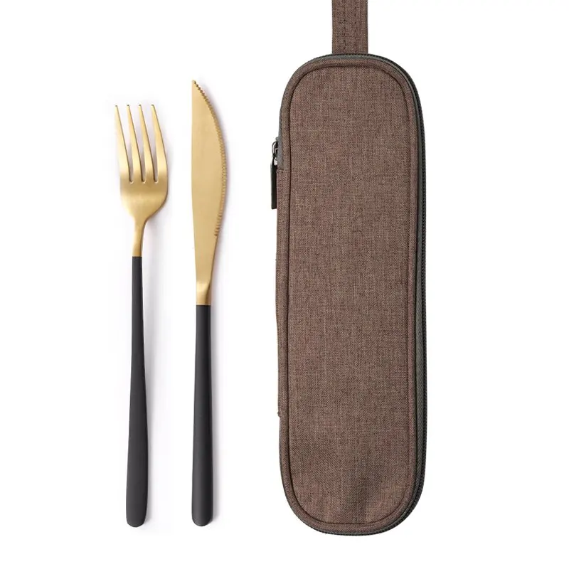 knife fork 2 PC G JueQi походный набор посуды столовые приборы 304 нержавеющая сталь Палочки для еды посуда кухонная посуда включает нож вилка чайные ложки мешок - Цвет: knife fork 2 PC G