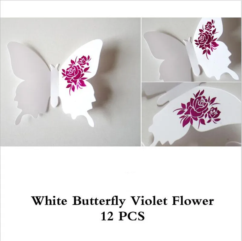 Настенные наклейки бабочки 3D Красочные Зеркальные Художественный Декор для