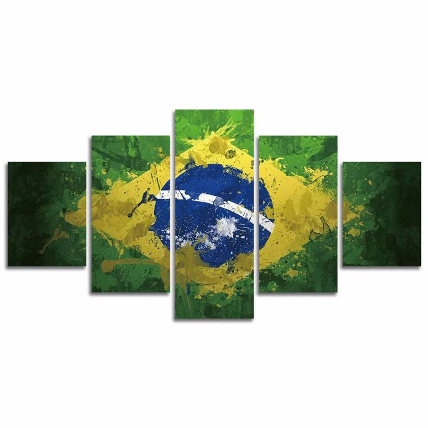 2017 Горячая Распродажа Бразилия национальный флаг холст живопись HD настенный