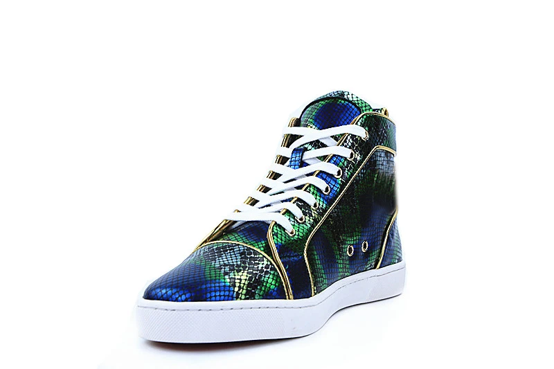 Chaussure Homme/модные мужские кроссовки высокое качество зеленая змеиная кожа