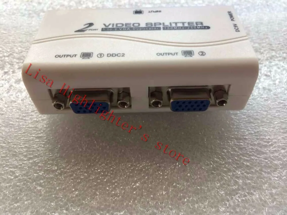 Новинка от 1 до 2 портов 2-сторонний VGA Видео сплиттер Дубликатор 250 МГц сплит-экран