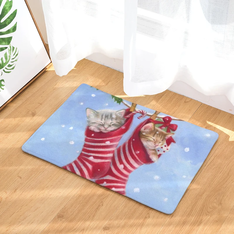 Фланелевые коврики круглые носки на Рождество с принтом для спальни гостиной