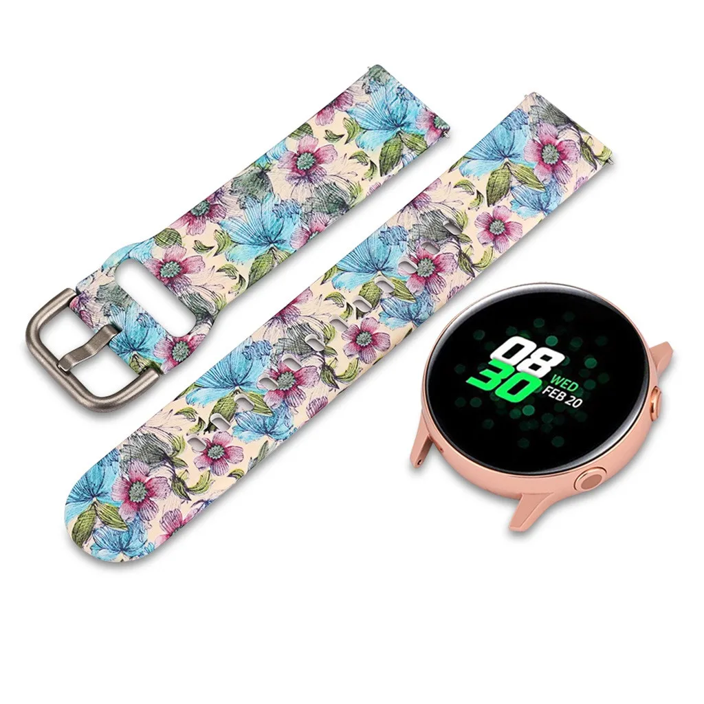 Силиконовый ремешок для часов сменный Samsung Galaxy Watch 42 мм/Активный 40 мм Correa de reloj intelig