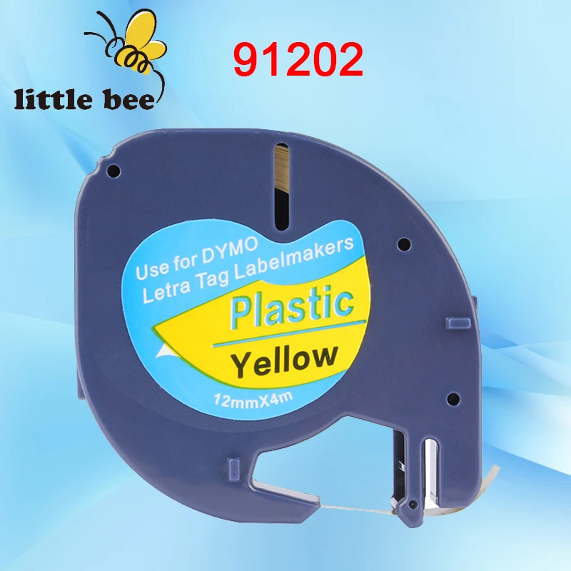 1 шт. Бесплатная доставка DYMO 91202 dymo LetraTAG Желтая пластиковая этикетка LT91202 12 мм * 4 м
