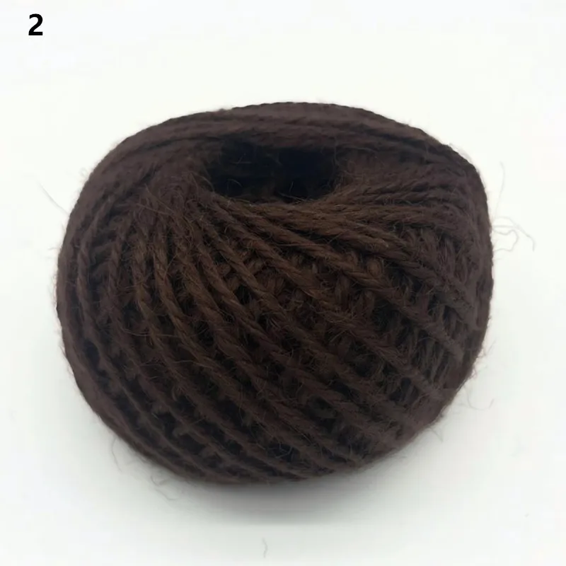 2 Dark brown Пеньковая веревка 50 м диаметр 2 мм многоцветная пеньковая веревка DIY аксессуары для рук в стиле ретро цветная подарочная упаковочная веревка - Цвет: 2 Dark brown