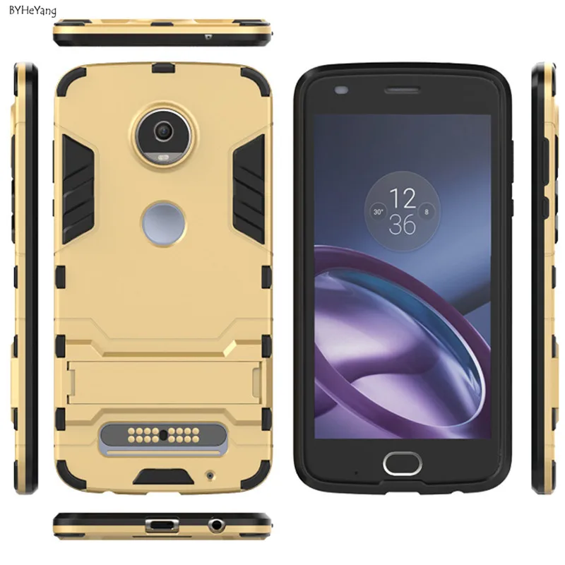 Чехол byheyang для Motorola Moto Z2 Play тонкий защитный чехол с подставкой робота резиновый