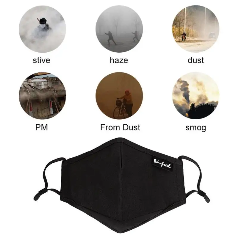 Пыленепроницаемая маска из хлопка унисекс в Корейском стиле с принтом для лица