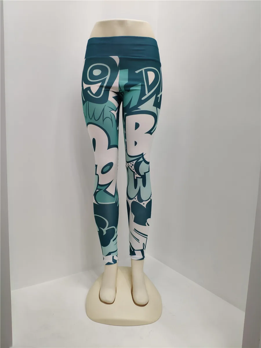 Sport Leggings Women Fitness Yoga Pants Cartoon Print Breathable Gym Jogging Running Tights Wear | Спорт и развлечения