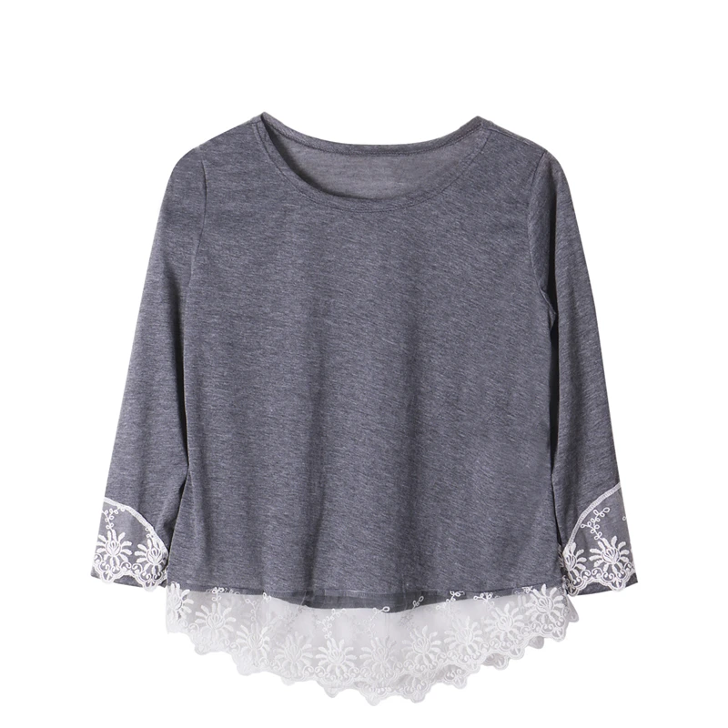 Женская кружевная блузка в стиле пэчворк повседневная элегантная офисная с