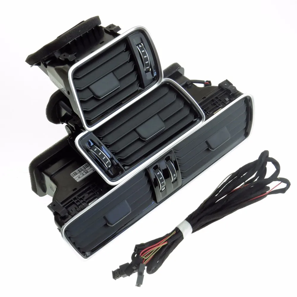 Тьюк OEM черный рояль Краски хром Dashboard воздуха на выходе + кабель для Vw Passat B6 B7 VW CC 3AD