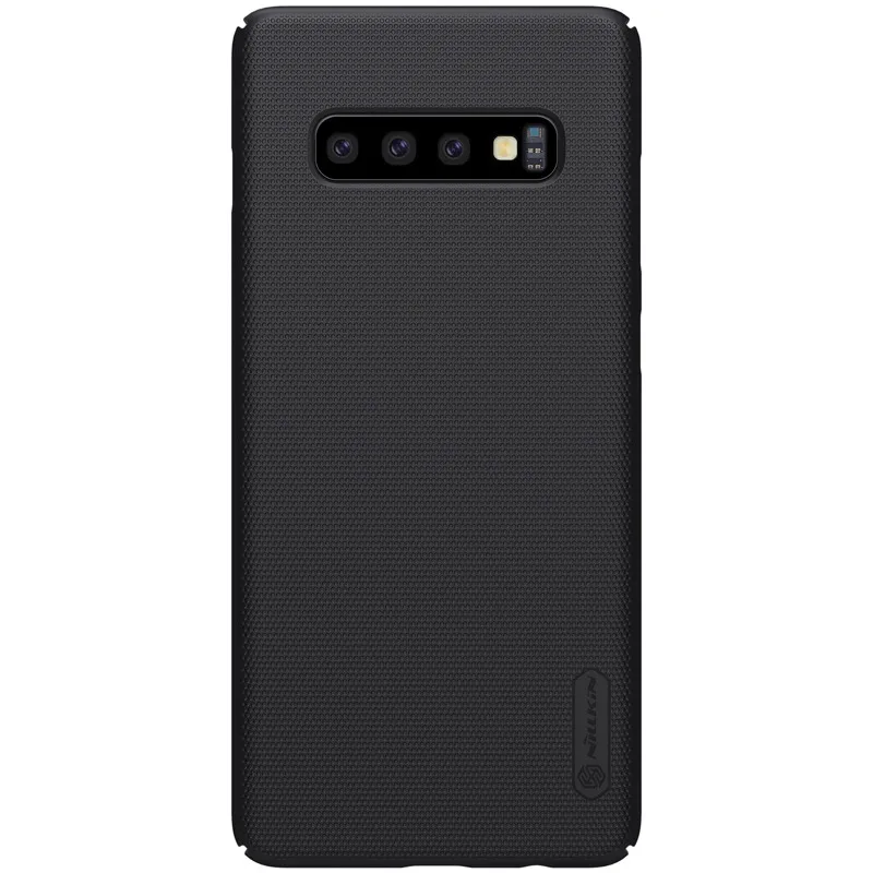 Черный 10 шт./лот NILLKIN Супер Матовый щит Матовый ПК Жесткий Чехол для samsung Galaxy S10 чехол - Цвет: Черный