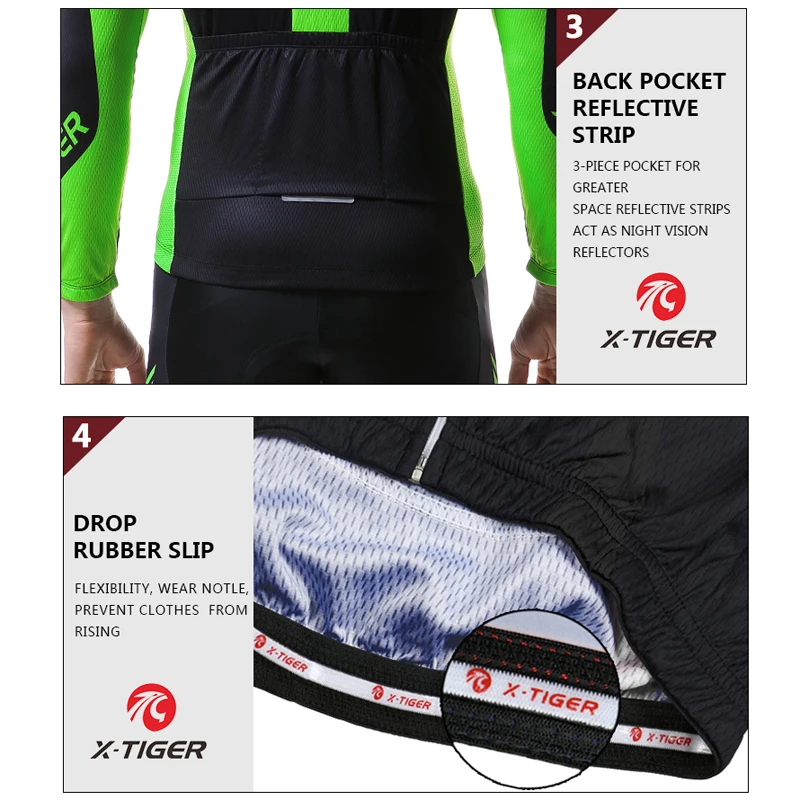 

X-Tiger 2020 Winter Cycling Clothing Breathable Mountain Bicycle Cycling Wear Thermal Fleece MTB Bike Cycling Jersey For Men