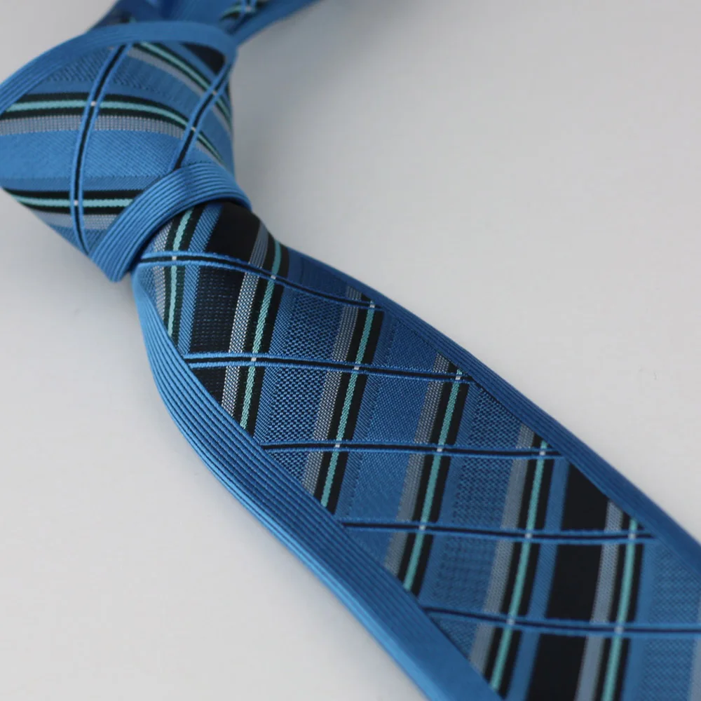 Мужские галстуки для костюма новый дизайн бирюзовый зеленый с черным/серым