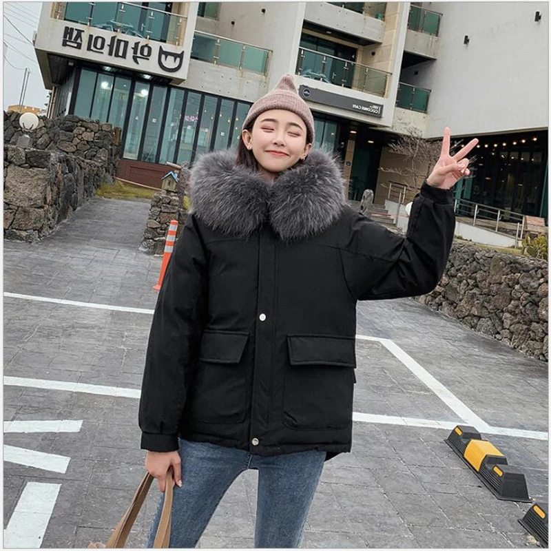 

2019 New Fashion Winter Jackets Coats Women's Warm Down Cotton Padded Long female Parkas Outwear abrigos mujer R188