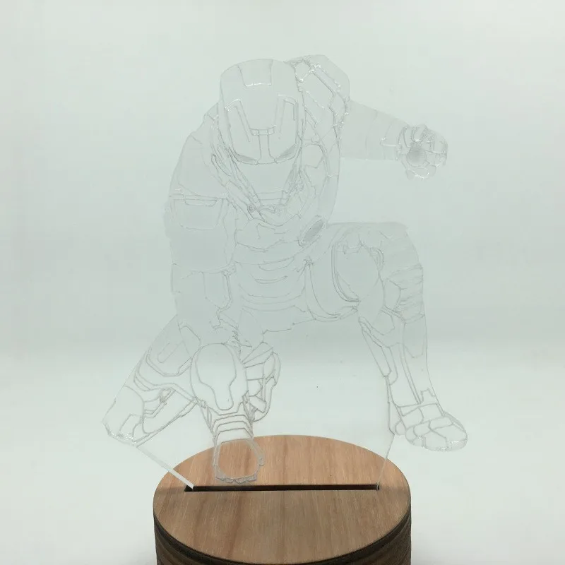 Дистанционный Марвел из Мстителей 3D лампа изменение цвета 3d иллюзия Светодиодная лампа Железный человек ночные светильники стол домашнее освещение