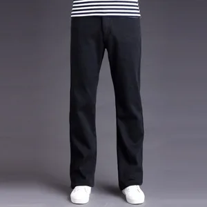 Мужские джинсы с высокой талией и флисовой подкладкой, на осеньзиму