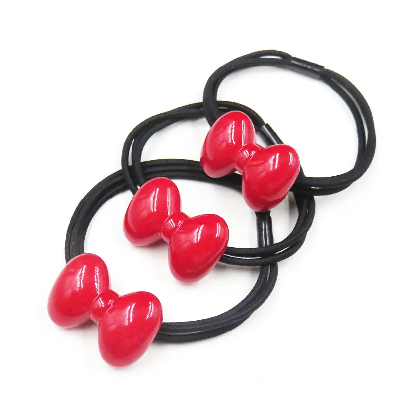 1 шт. креативные эластичные резинки для волос с большим красным бантом девочек