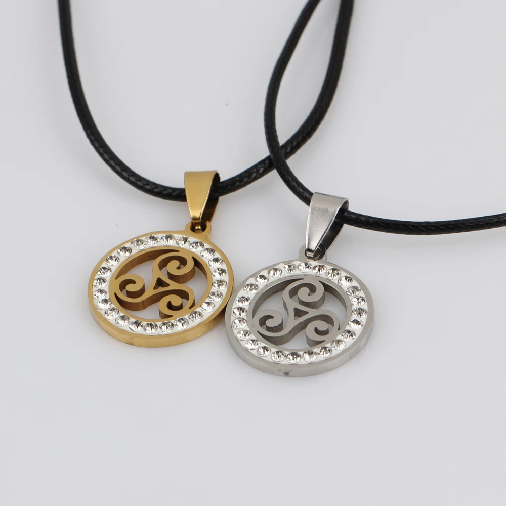 Teen Wolf Necklace Triskele Argent Silver Color Charm Crystal Pendant Fashion Stainless Steel Jewelry For Men Women Gifts | Украшения и