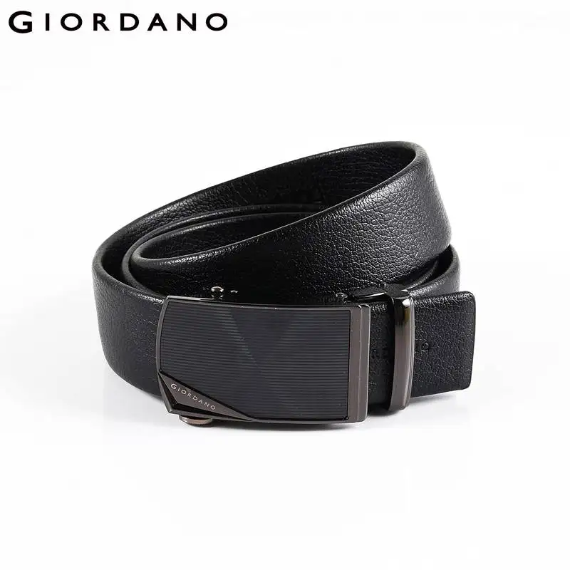 Giordano Men Split Leather Automatic Buckle Belt Basic Leather Belts for Man Famous Brand Ceinture Homme Cinto Masculino