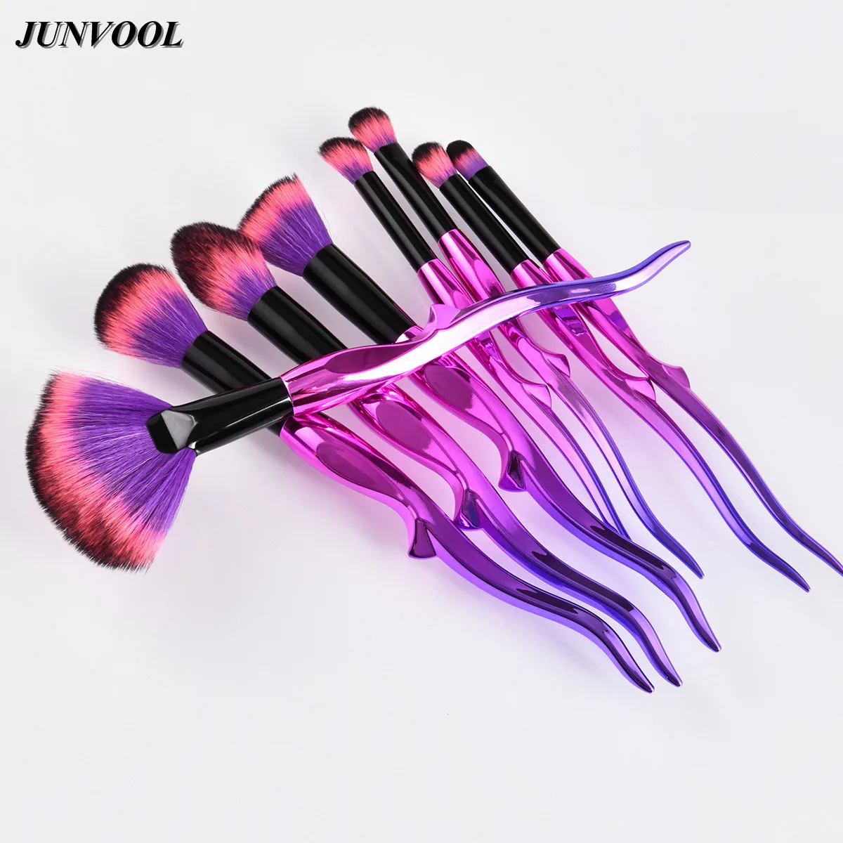 Профессиональный теней для век кисть консилера Веерная 8 шт. гнущаяся ручка тени