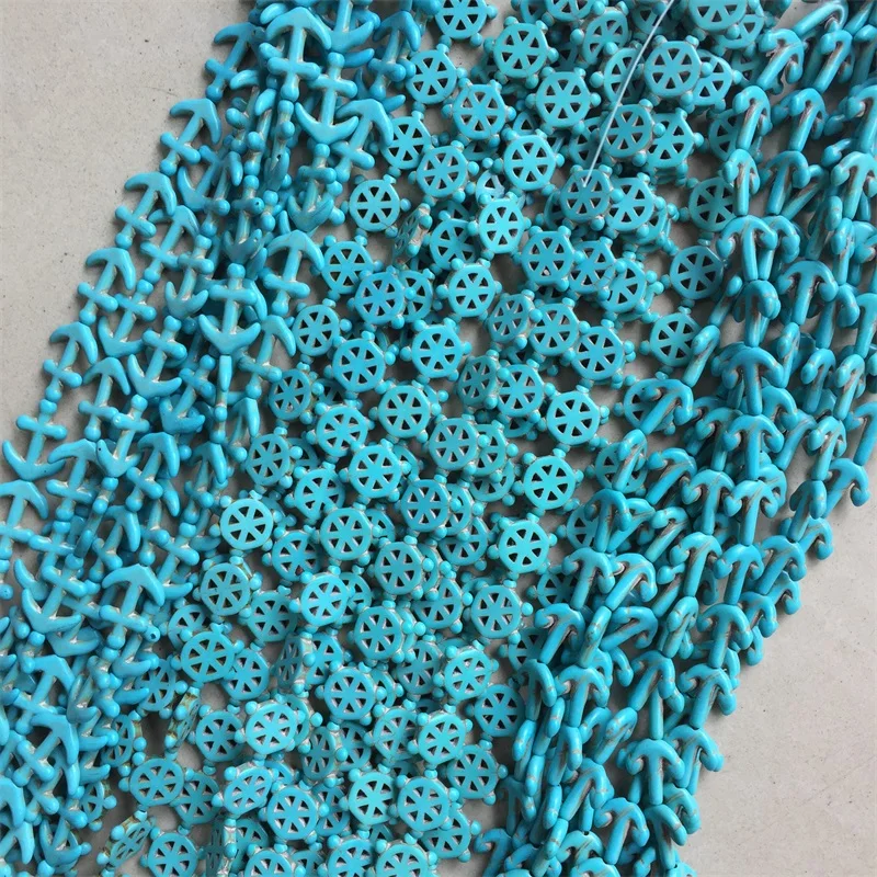 Цветные Резные синие белые морская звезда свободные разделительные бусины с