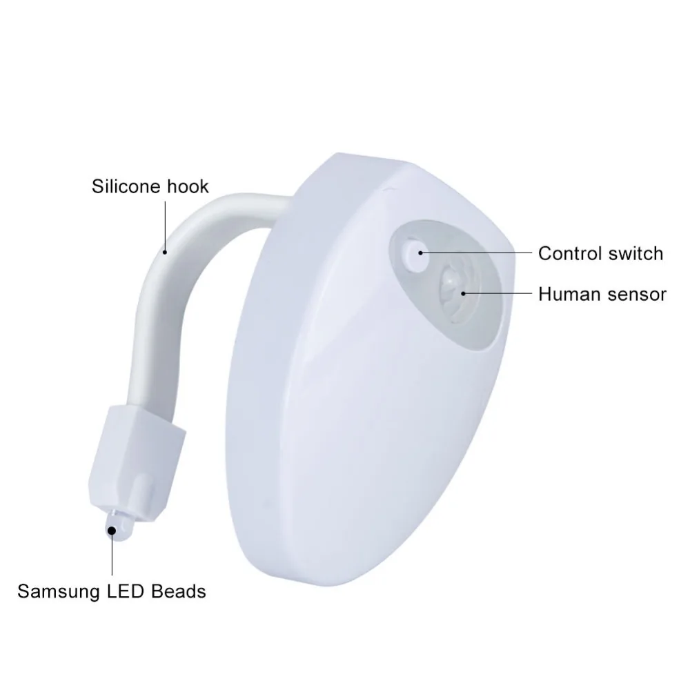 

Sensor LED Toilet Night Light 8 Color PIR Motion Activated Bowl Bathroom Lamp Lamparas Nightlights USB RGB Toilets Seat Lighting