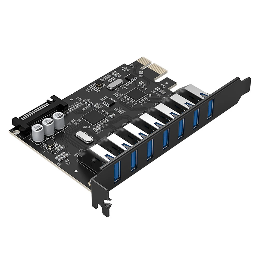 ORICO PVU3-7U-V1, 7 портов, USB3.0, PCI-E, плата расширения с двумя чипами, карта-адаптер, экспресс-карта, USB 3,0, для Windows Vista, ПК, ноутбука