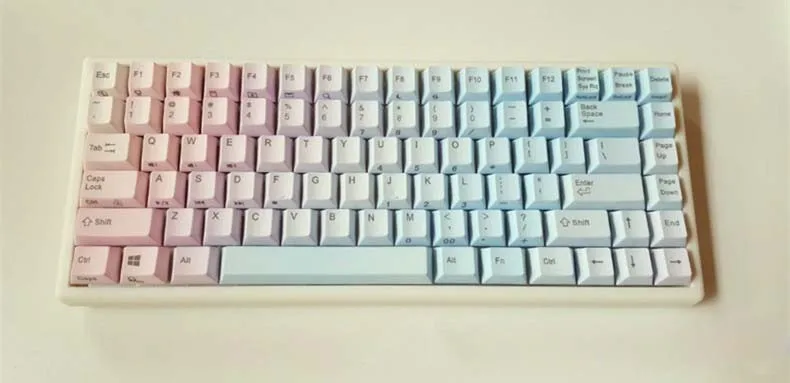 YMDK Радуга закат градиент белая вишня профиль PBT Вишневый 84 Keycap Keyset для nopoo Слива