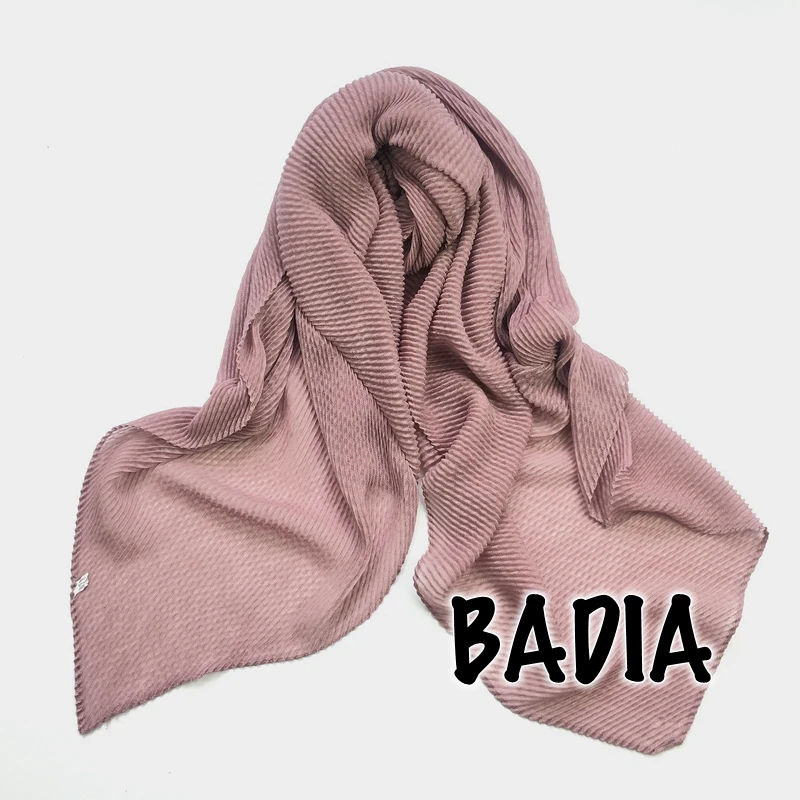 Женский модный однотонный хиджаб плиссированный длинный шарф из вискозы в
