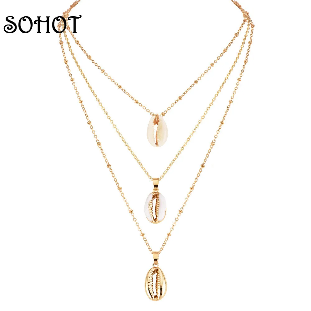 Ожерелье женское многослойное из металлического сплава в стиле бохо | Украшения