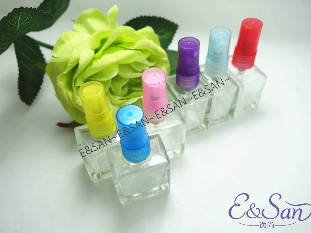 

FS357-10ML Square Transparent Perfume Glass Bottle Plastic Spray Packaging Cosmetics Bottle 100PCS/LOT