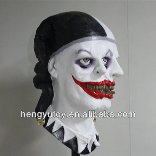 

Evil Clown Party Fancy Dress Latex Creepy Zombie Two Face Halloween Clown Mask