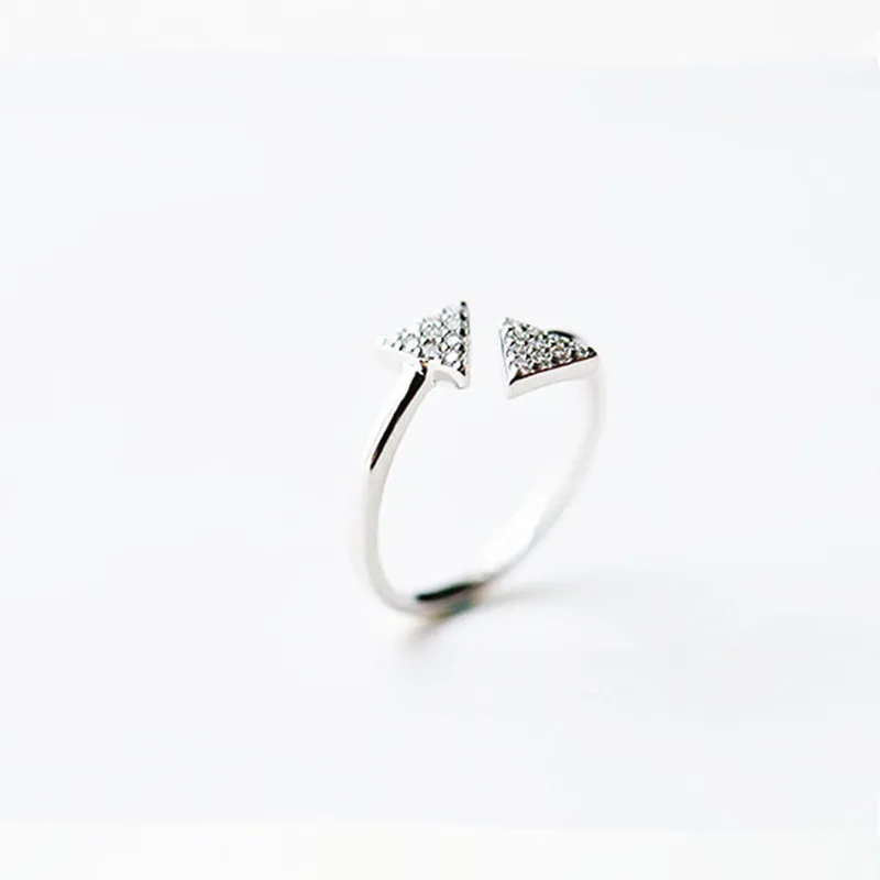 Кольцо с двумя треугольниками и фианитами 2019|Кольца| |