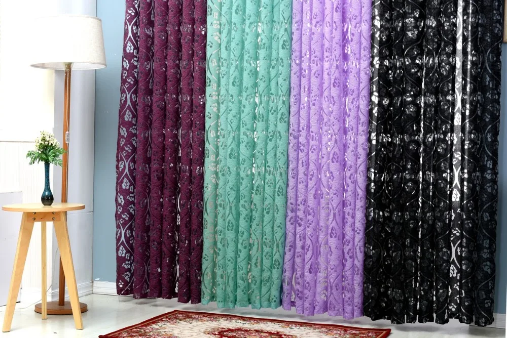 NAPEARL цветочные красочные шторы для окна занавески панели полузатемненные кухонные шторы фиолетовые Заказные занавески декоративные шторы