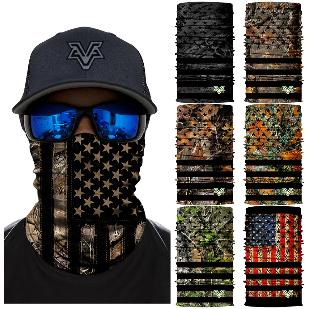 Волшебный шарф со звездами и полосками цветная маска с черепами велосипедная