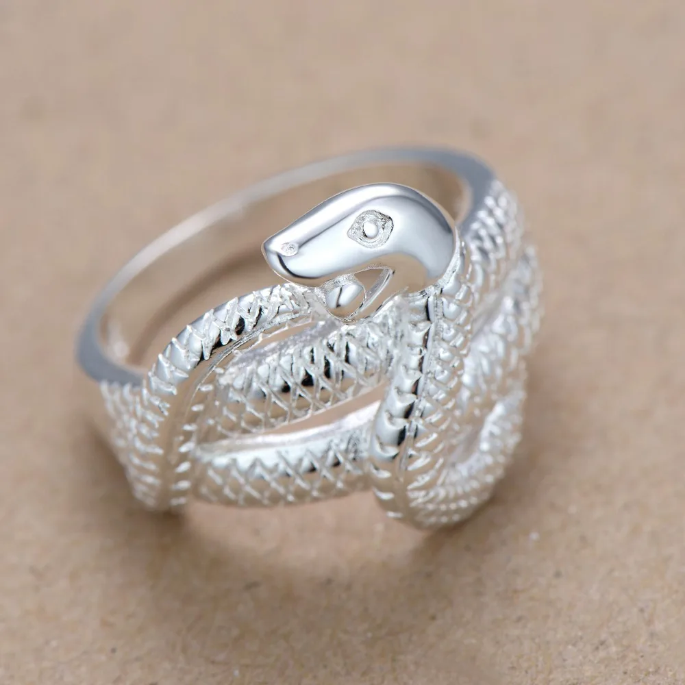 Крутая змея животные оптовая продажа 925 ювелирные изделия посеребренное кольцо