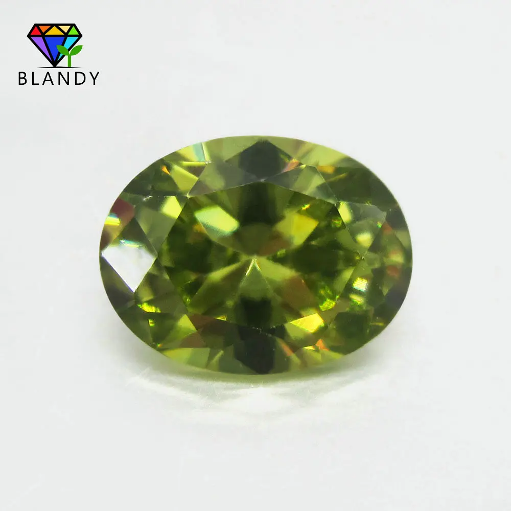 Peridot 50 шт. 3*4~ 13*18 мм AAAAA овальной формы белый, гранат, оливковый, фиолетовый, черный, розовый кубический цирконий камень свободные CZ искусственные камни - Цвет: Peridot